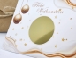 Preview: Detailansicht der Rubbelkarte mit goldenem Feld und hochwertigem Druck im weihnachtlichen Design.